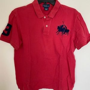 Polo Ralph Lauren Boys Red Polo Shirt Size Large